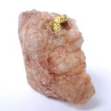 Gold, quartz<br />Viúva claim, Senador Mourão, Diamantina, Vale do Jequitinhonha, Minas Gerais, Brazil<br />Specimen size 3 cm, the gold measures 5 mm<br /> (Author: Tobi)