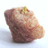 Gold, quartz<br />Viúva claim, Senador Mourão, Diamantina, Vale do Jequitinhonha, Minas Gerais, Brazil<br />Specimen size 3 cm, the gold measures 5 mm<br /> (Author: Tobi)