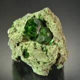 Andradite (variety demantoid)<br />Belqeys Mountain, Takab, West Azerbaijan Province, Iran<br />5.1 x 4.2 x 3.9 cm<br /> (Author: Michael Shaw)