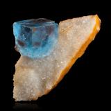 Fluorite on Quartz<br />Le Beix Mine, Saint-Germain-près-Herment, Herment, Clermont-Ferrand District, Puy-de-Dôme Department, Auvergne-Rhône-Alpes, France<br />17.5 x 10.5 x 8 cm / main crystal: 7.7 cm<br /> (Author: MIM Museum)