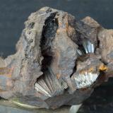 Pirolusita<br />Mina Serra da Mina, Cercal, Santiago do Cacém, Distrito Setúbal , Región Área Metropolitana de Lisboa, Portugal<br />9.5 x 5.5 cm<br /> (Autor: Pedro Antonio)