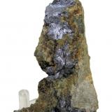 Molibdenita, Epidota<br />Gualba, Comarca Vallès Oriental, Barcelona, Cataluña / Catalunya, España<br />85 mm x 49 mm. Masa: 90,1 g<br /> (Autor: Carles Millan)