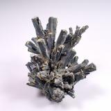 Stibnite, Fluorite<br />Banpo Mine, Dushan, Qiannan Autonomous Prefecture, Guizhou Province, China<br />70 mm x 58 mm x 35 mm<br /> (Author: Don Lum)