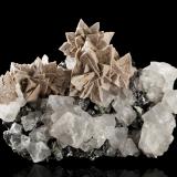 Helvine with Fluorite<br />Hexigten Banner (Kèshíkèténg Qí), Chifeng (Ulanhad), Inner Mongolia Autonomous Region, China<br />15 x 10 x 9 cm / main crystal: 2.5 cm.<br /> (Author: MIM Museum)