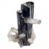 Ilvaite with Quartz<br />Hexigten Banner (Kèshíkèténg Qí), Chifeng (Ulanhad), Inner Mongolia Autonomous Region, China<br />5.5 x 7 x 7.5 cm / main crystal: 7.4 cm<br /> (Author: MIM Museum)