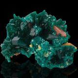 Wulfenite with DioptaseGombe-Lutete, Congo Central, República Democrática del Congo (Zaire)6 x 5 x 3 cm / main crystal: 3 cm. (Author: MIM Museum)