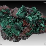 Malachite after Azurite on Goethite<br />Milpillas Mine, Cuitaca, Municipio Santa Cruz, Sonora, Mexico<br />13 cm x 7 cm x 4 cm<br /> (Author: silvia)