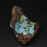 Chalcoalumite<br />Lavender Pit, Bisbee, Warren District, Mule Mountains, Cochise County, Arizona, USA<br />5.8 x 4.2 cm<br /> (Author: am mizunaka)