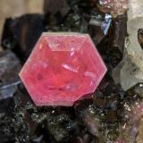 Pezzottaita con Schorlo y CuarzoMina Sakavalana, Ambatovita, Mandrosonoro, Distrito Ambatofinandrahana, Región Amoron'i Mania, Madagascarcristal principal: 0.6 × 0.6 cm (Autor: Jordi Fabre)