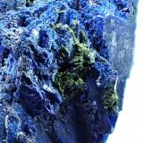 Azurite, VolborthiteMilpillas Mine, Cuitaca, Municipio Santa Cruz, Sonora, Mexico38 mm x 27 mm x 19 mm (Author: Don Lum)