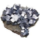 Galena<br />Joplin Field, Tri-State District, Jasper County, Missouri, USA<br />Specimen size 20 x 20 cm, largest crystals 3 cm<br /> (Author: Tobi)