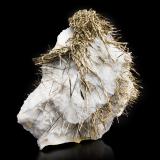 Millerite on Calcite<br />Saranovskii Mine, Saranovskaya (Sarany), Gornozavodskii, Perm Krai, Ural, Russia<br />8 x 6 x 7.5 cm<br /> (Author: MIM Museum)