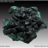 Malachite after Azurite<br />Milpillas Mine, Cuitaca, Municipio Santa Cruz, Sonora, Mexico<br />90 mm x 80 mm x 40 mm<br /> (Author: silvia)