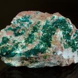DioptaseRenéville, Kindanba District, Pool Department, Republic of the Congo9.2 x 5.7 x 3.7 cm (Author: Michael Shaw)