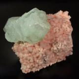 Fluorapophyllite on HeulanditeLonavale (Lonavala), Pune District (Poonah District), Maharashtra, India8.3 x 7.5 x 5.1 cm (Author: Michael Shaw)