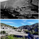 OLD MINE VERSUS MODERN MINE 4

A photograph from the late 1800s, looking south towards the Ojuela bridge, reveals the staggering scale of the mining operations at their peak. On the east side of the canyon, a prominent head frame stands sentinel while plumes of steam billow from a powerhouse, speaking to the immense energy being consumed. The western slopes are a hive of industrial activity, densely packed with an array of essential buildings — from administrative offices, and assay facilities, where the ore&rsquo;s value was determined, to the ever-busy workshops. Further in the background, another head frame marks the entrance to the subterranean labyrinth of stopes and adits, the source of the mine&rsquo;s vast wealth.

In a contemporary view taken over a century later, the landscape is one of haunting emptiness. The immense industrial infrastructure —the head frames, the powerhouses, and the intricate network of tramways that once ferried ore across the canyon — has almost entirely vanished, dismantled by time and salvage. Only a few stone structures stubbornly survive, yet they are mere shells of their former selves. Roofless, gutted, and exposed to the elements, these dilapidated ruins, devoid of the machinery and life that once filled them, stand as a quiet, somber epilogue, offering only faint echoes of the great mine that once dominated this canyon. (Author: silvia)