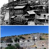 OLD MINE VERSUS MODERN MINE 3

A photograph from the late 1890s captures the Ojuela mine at the zenith of its industrial power, a complex and sprawling machine carved into the rugged landscape. The view is dense with the sinews of production: robust workshops, the towering head frame marking the mine&rsquo;s entrance and the substantial structures of ore processing facilities. A web of tram tracks, the arteries of the operation, crisscrosses the terrain, connecting the various stages of extraction and refinement. Nearby, power plants stand ready to feed the energy required to drive this relentless engine of industry.

A century later, a modern photograph reveals a scene of profound silence and decay. The once-intricate industrial infrastructure has largely vanished, reclaimed by the desert or salvaged for its materials. What remains is a collection of skeletal ruins, hollowed-out shells succumbing to the elements. The paths of the tramways are now just faint scars on the land. The workshops, once filled with the clang of hammers, are crumbling and roofless. Most prominent are the massive, stubborn foundations of the ore treatment facilities, their thick stone and concrete walls a testament to the immense scale of the machinery they once supported, now standing as silent tombs of a glorious, bygone era. (Author: silvia)