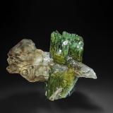 Elbaite, Quartz (variety smoky quartz)Coronel Murta, Vale do Jequitinhonha, Minas Gerais, Brasil6.5 x 7.5 cm (Author: am mizunaka)