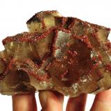 Fluorite, Quartz (variety eisenkiesel)Mina Erika, Säulnhof, Stulln, Distrito Wölsendorf Oeste, Alto Palatinado/Oberpfalz, Baviera/Bayern, AlemaniaSpecimen size 11,5 x 8 cm, largest fluorite crystals 4 cm (Author: Tobi)