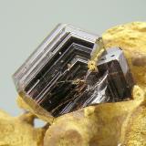 Rutilo<br />Kinyanfumbe, Distrito Mwinilunga, Provincia del Noroeste, Zambia<br />3.2 × 4.1 × 3.2 cm / cristal principal 0.9 × 0.9 cm<br /> (Autor: Jordi Fabre)