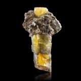 Burbankite with Feldspar (Group) and NatroliteMina Kirovskii, Monte Kukisvumchorr, Macizo Khibiny, Península Kola, Murmanskaja Oblast, Región del Norte, Rusia3 x 15 x 22 cm / main crystal: 22 cm. (Author: MIM Museum)