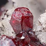 Proustite on DolomiteMina Himmelsfürst, Brand-Erbisdorf, Distrito Erzgebirgskreis, Sajonia/Sachsen, Alemaniamain crystal size: 0.6 × 0.5 cm (Author: Jordi Fabre)