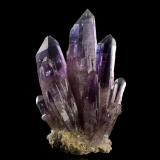 Quartz (variety amethyst)<br /><br />6 x 3 x 9.5 cm / main crystal: 9 cm<br /> (Author: MIM Museum)