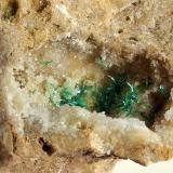 Malachite<br />Sol Mine, Cerro de los Guardias, Rodalquilar, Níjar, Comarca Metropolitana de Almería, Almería, Andalusia, Spain<br />4 x 4 cm<br /> (Author: Volkmar Stingl)