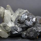 Galena, CalcitaGrupo Minero Los Guindos, La Carolina, Comarca Sierra Morena, Jaén, Andalucía, España90 x 50 mm. (Autor: Joaquin Blanco Cortina)