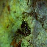 Lindgrenite<br />San Samuel Mine (San Manuel Mine), Carrera Pinto, Cachiyuyo de Llampos District, Copiapó Province, Atacama Region, Chile<br />FoV ca. 2,0 x 1,3 cm<br /> (Author: Volkmar Stingl)