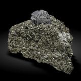 Bournonite with Pyrite, Sphalerite and CalciteMina Stan Trg (Stan Terg, Stari Trg), Complejo Trepča, Valle Trepča, Kosovska Mitrovica, Distrito Kosovska Mitrovica, Kosovo11.2 × 9.1 × 7.7 cm (Author: Jordi Fabre)