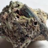 Cyanite, Fuchsite<br />Borisovskie Sopki, Plast, Chelyabinsk Oblast, Ural Federal District, Russia<br />3 x 2,5 cm<br /> (Author: Volkmar Stingl)