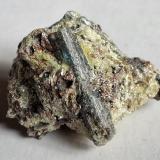 Cyanite, Fuchsite<br />Borisovskie Sopki, Plast, Chelyabinsk Oblast, Ural Federal District, Russia<br />3 x 2,5 cm<br /> (Author: Volkmar Stingl)