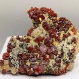 Vanadinita.<br />Aouli, distrito minero Mibladen, Mibladen, Midelt, Provincia Midelt, Región Drâa-Tafilalet, Marruecos<br />11x9 cm.<br /> (Autor: AntonioJesus)