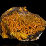 Francevillite on Uraninite with Curienite<br />Mounana Mine, Franceville, Haut-Ogooué Province, Gabon<br />14 x 12.5 x 7.5 cm / main crystal: 0.5 cm<br /> (Author: MIM Museum)