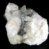 Bismutinita, Moscovita, Cuarzo<br />Grupo Minero San Nicolás (Mina San Nicolás), Valle de la Serena, Comarca La Serena, Badajoz, Extremadura, España<br />5 x 5 cm.<br /> (Autor: Antonio P. López)