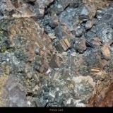 Bournonita y galena<br />Distrito Quiruvilca, Provincia Santiago de Chuco, Departamento La Libertad, Perú<br />6 x 5,5 x 6 cm<br /> (Autor: Felipe Abolafia)