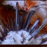 GoethitaYacimiento de Goethitas, Tordelrábano, Comarca Sierra Norte de Guadalajara, Guadalajara, Castilla-La Mancha, EspañaFoV: 2,2 x 1,7 mm (Autor: Jose Angel Carrero)