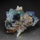 Fluorite, Quartz, SideriteMina Yaogangxian, Yizhang, Prefectura Chenzhou, Provincia Hunan, China8.5 x 7.0 cm (Author: am mizunaka)
