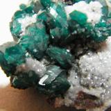 Dioptase on CalciteTsumeb Mine, Tsumeb, Otjikoto Region, Namibia50x35mm (Author: Heimo Hellwig)