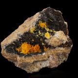 Boltwoodite with CalciteRössing Mine, Arandis, Swakopmund District, Erongo Region, Namibia8,5	x	6,0	x	5,5	cm (Author: MIM Museum)