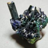 Azurite/Malachite<br />Tsumeb Mine, Tsumeb, Otjikoto Region, Namibia<br />40x35x25mm<br /> (Author: Heimo Hellwig)