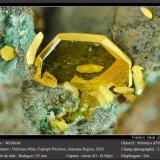 Wulfenite<br />Dulcinea de Llampos Mine, Cachiyuyo de Llampos, Copiapó Province, Atacama Region, Chile<br />fov 2.6 mm<br /> (Author: ploum)