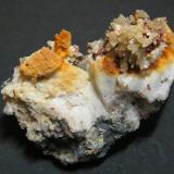 Mimetite and Calcite<br />Tsumeb Mine, Tsumeb, Otjikoto Region, Namibia<br />55x35x30mm<br /> (Author: Heimo Hellwig)