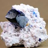 Azurite<br />Milpillas Mine, Cuitaca, Municipio Santa Cruz, Sonora, Mexico<br />5.7 x 5.5 x 2 centimeters<br /> (Author: Ricardo Melendez)