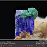 Azurite and Malachite<br />Mas Dieu, Mercoirol, Alès, Gard, Occitanie, France<br />fov 2.6 mm<br /> (Author: ploum)