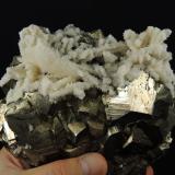 Pyrite, Calcite<br />El Carrizal Mining Group, La Llave, Zimapán, Municipio Zimapán, Hidalgo, Mexico<br />13.5 x 12.5 x 8 centimeters<br /> (Author: Ricardo Melendez)