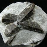 Estaurolita<br />Semiostrov'e, Montes Keivy, Península Kola, Murmanskaja Oblast, Región Norte, Rusia<br />8 x 6 x 3,5 cm<br /> (Autor: Antonio Alcaide)