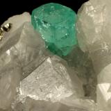 Beryl (Var. Emerald), Calcite, Pyrite<br />Muzo mining district, La Pava Mine, Quípama, Municipio Muzo, Western Emerald Belt, Boyacá Department, Colombia<br />85x62x64mm, xl=8x9mm<br /> (Author: Fiebre Verde)