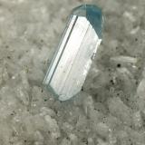 Euclase, Calcite, Albite (variety cleavelandite)<br />La Marina Mine, Municipio Pauna, Western Emerald Belt, Boyacá Department, Colombia<br />74x46x29mm, xl=7mm<br /> (Author: Fiebre Verde)